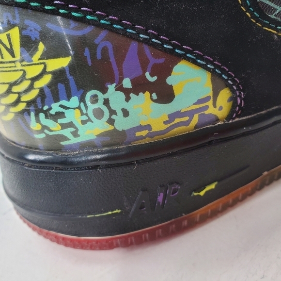 Nike Jordan Fusion 5 V AF-1 Shoes Men sz 8 Black Rainbow Mid Sneakers 070911-LN3 - Picture 12 of 16